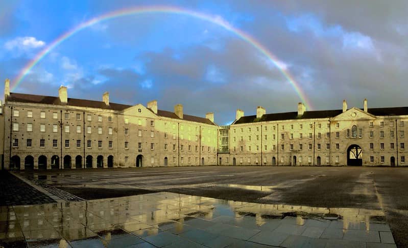 Dublins-Collins-Barracks-with-Rainbow-in-the-wet-Credit-Michael-Foley_Flickr
